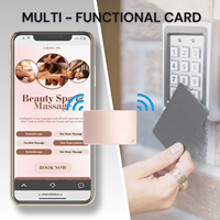 NOUVEAU Carte métallique multifonctionnelle NFC en acier inoxydable mat Smart Card ID + Marketing NFC Business Card LF/HF Pink Classic
