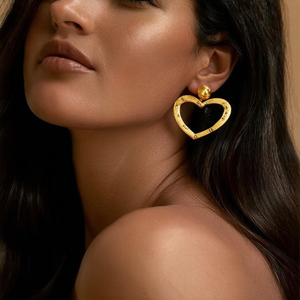 Pendientes de Moda con Forma de Corazón, Acero Inoxidable 316L, Baño de Oro PVD, Resistentes y Sostenibles - Product Image 3