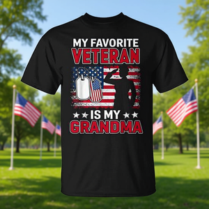 Mon t-shirt préféré du Jour des Vétérans avec drapeau américain « Mon grand-mère est mon vétéran » - Product Image 3
