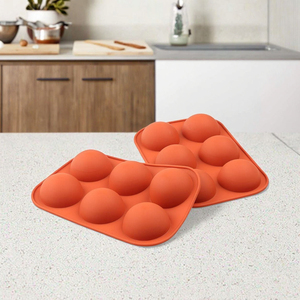 แม่พิมพ์ซิลิโคนทรงโดม<span class=keywords><strong>6</strong></span>หลุมทรงครึ่งวงกลมสำหรับทำขนมอบช็อคโกแลต/โกโก้ระเบิดเยลลี่คัพเค้กพุดดิ้งถุงบรรจุภัณฑ์ - Product Image 3