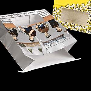 Sac en papier kraft biodégradable avec fenêtre pour aliments à emporter, noix, snacks, popcorn - Product Image 5