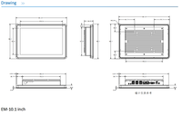 Ordinateur industriel 10,1 pouces avec écran tactile, Windows X86 intégré, support mural