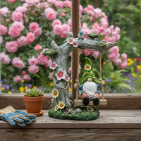 Sculpture de gnome en résine personnalisée faite à la main, 10 cm, thème forêt antique, pour intérieur/extérieur, décoration de jardin féerique, souvenir pour la maison