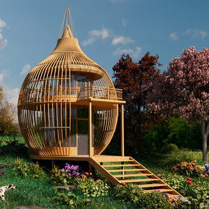 บ้านพักตากอากาศสำเร็จรูปน้ำหนักเบาแบบโมนาโก ป้องกันเสียงรบกวน สไตล์ดั้งเดิม เป็นมิตรกับสิ่งแวดล้อม หรูหรา แรงบันดาลใจจากกรงนก สำหรับการท่องเที่ยว - Product Image 2