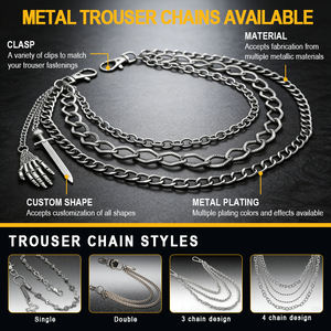 Chaînes de pantalon en métal turquoise superposées vintage avec logo personnalisé, accessoires de mode rétro streetwear, bijoux de ceinture, cadeaux - Product Image 4