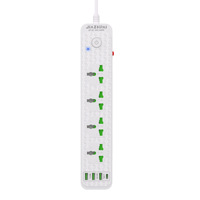 Nouvelle multiprise universelle avec ports USB, adaptateur secteur norme UE, quatre prises, interrupteur maître et câble de 2 mètres