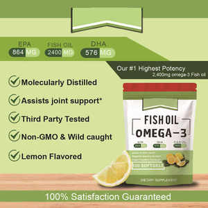 Ultra-Pure Omega-3 Fish Oil Softgels Triple Molecularly Distilled EPA &amp; <strong>DHA</strong> Concentrate for Adult Heart &amp; <strong>Brain</strong> <strong>Health</strong> - Product Image 4