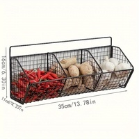 Wandmontage metalen opbergmand zonder boren, keuken fruit- en groente organizer rek voor aanrecht, voorraadkast, badkamer
