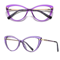 Gafas de Metal TR90 para mujer, lentes de ojo de gato con luz azul, lentes ópticas de ordenador, montura, 2022