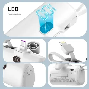 5000 mAh Mini Son môi ngân hàng điện exide pin cung cấp điện thông minh hiển thị kỹ thuật số sạc điện thoại di động khẩn cấp sạc gói - Product Image 4