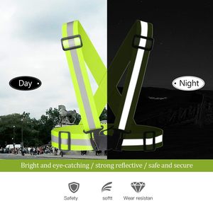 USB <b>Rechargeable</b> <b>LED</b> <b>Light</b> Vest High Visibility Customizable Logo Nylon Polyester Running Gear Jacket Adjustable Reflective - Product Image 3