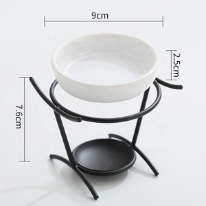 Yuyang 2024 Hot Sale Fragrance Warmer Tear Drop Aromather Portable Metal Holder Ceramic Essential <b>Oil</b> Burner - Product Image 2