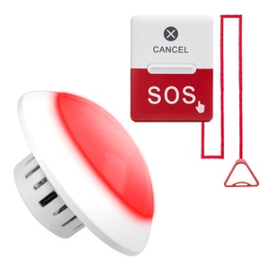 Botón de Llamada de Emergencia Inalámbrico para Personas Mayores, Alarma con Cable para Baño con Luz Estroboscópica, 1 Receptor para Cuidado en el Hogar y 1 Botón de <span class=keywords><strong>Ayuda</strong></span> - Product Image 1
