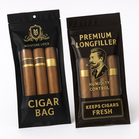 Emballage personnalisé en sachet plastique pour cônes de feuilles de cigares, sac refermable avec fenêtre, résistant à l'humidité et anti-odeur