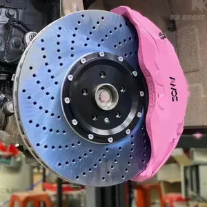 Pinza freno da corsa modificata in alluminio grande rosa 10 pistoni anteriori 10 Pot 10N Kit freno universale a dieci pistoni