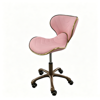 Silla de Esteticista para Salón de Belleza, Silla de Pedicura con Ruedas para Técnicos y Clientes de Spa de Uñas
