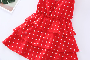 Artículos Más Vendidos, Vestido Infantil Casual sin Mangas para Fiesta, con Estampado de Puntos, Falda Tipo Pastel, Venta al por Mayor en China - Product Image 2