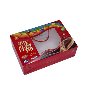 Boîtes cadeaux pour le Nouvel An et le Festival du Printemps, boîtes transparentes avec fenêtre, boîtes colorées laminées vides, boîtes pour transporter des produits secs, ensemble cadeau de fête - Product Image 2
