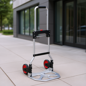 Carretilla de Mano Plegable de Aluminio, Capacidad de 176 Libras, Mango Telescópico, Carrito para Equipaje, Ruedas de PP+TPR, Diseño de Plataforma - Product Image 2