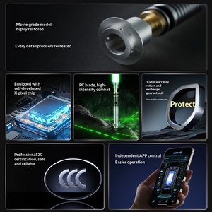 <span class=keywords><strong>Sabre</strong></span> <span class=keywords><strong>laser</strong></span> en métal Damien, version simplifiée d'<span class=keywords><strong>Anakin</strong></span>, compatible avec les duels PK - Jouet unisexe pour les 14 ans et plus, emballage en boîte couleur - Product Image 3