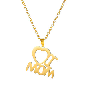 สร้อยคอจี้รูปหัวใจ MOM สแตนเลสสตีล ชุบทอง 18K พร้อมสายคล้องคอ ของขวัญสำหรับวันแม่ - Product Image 5