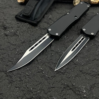 Couteau tactique en alliage d'aluminium de haute qualité, couteau de camping noir, couteau multifonctionnel de survie en milieu sauvage, couteau de pêche, OEM disponible