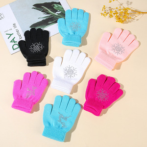 Gants de patinage antidérapants pour enfants, résistants au froid, chauds pour l'hiver, avec gel, gants de patinage artistique, mitaines de patinage extensibles pour la pratique - Product Image 1