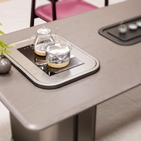 Ensemble de table basse intelligente moderne pour PDG, avec rangement, en bois massif, mobilier de direction
