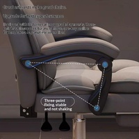 Chaise de bureau en cuir confortable pour l'e-sport, design ergonomique pivotant, repose-pieds, pour longues sessions, idéale pour les diffusions en direct