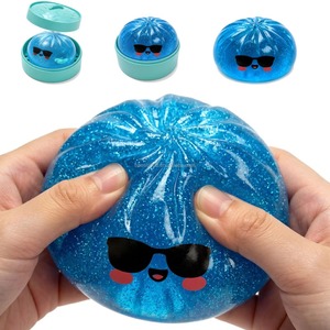 Jouet Squishy TPR en forme de Bao bun (boulette de pain vapeur) Requin Bleu de 8,5 cm, Aliment de Simulation Souple, Anti-stress, Jouet à Presser - Product Image 1