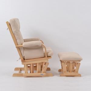 Silla Planeadora de enfermería envejecida de diseño moderno con madera maciza y otomana para uso en la sala de estar del hogar - Product Image 6