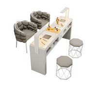 Ensemble table et chaise de manucure en bois massif multifonction, design moderne et simple, mobilier de salon commercial