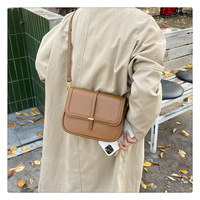 Sac à bandoulière élégant en cuir PU imperméable pour femme avec fermeture éclair, doublure en polyester, sac à main tendance pour l'hiver