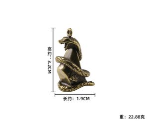 アンティーク真鍮CA043干支スネークゴールドインゴット真鍮キーホルダーペンダント工場直販 - Product Image 6