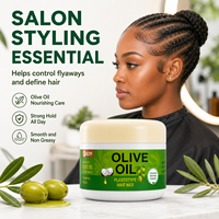 Cire coiffante à l'huile d'olive 200 ml de notre marque, transparente, sans silicone, brillance et tenue forte, gel coiffant à l'huile d'olive pour le coiffage des cheveux