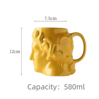 Tasse à café en céramique créative en forme de tête de David 3D, avec logo personnalisé, idéale pour cadeau, maison ou café (vente en gros)