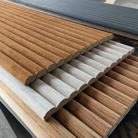Panneau mural en MDF avec placage en daim flanelle au design haut de gamme, panneau à lattes en bois flexible, panneau tambour velouté pour salon et bureau