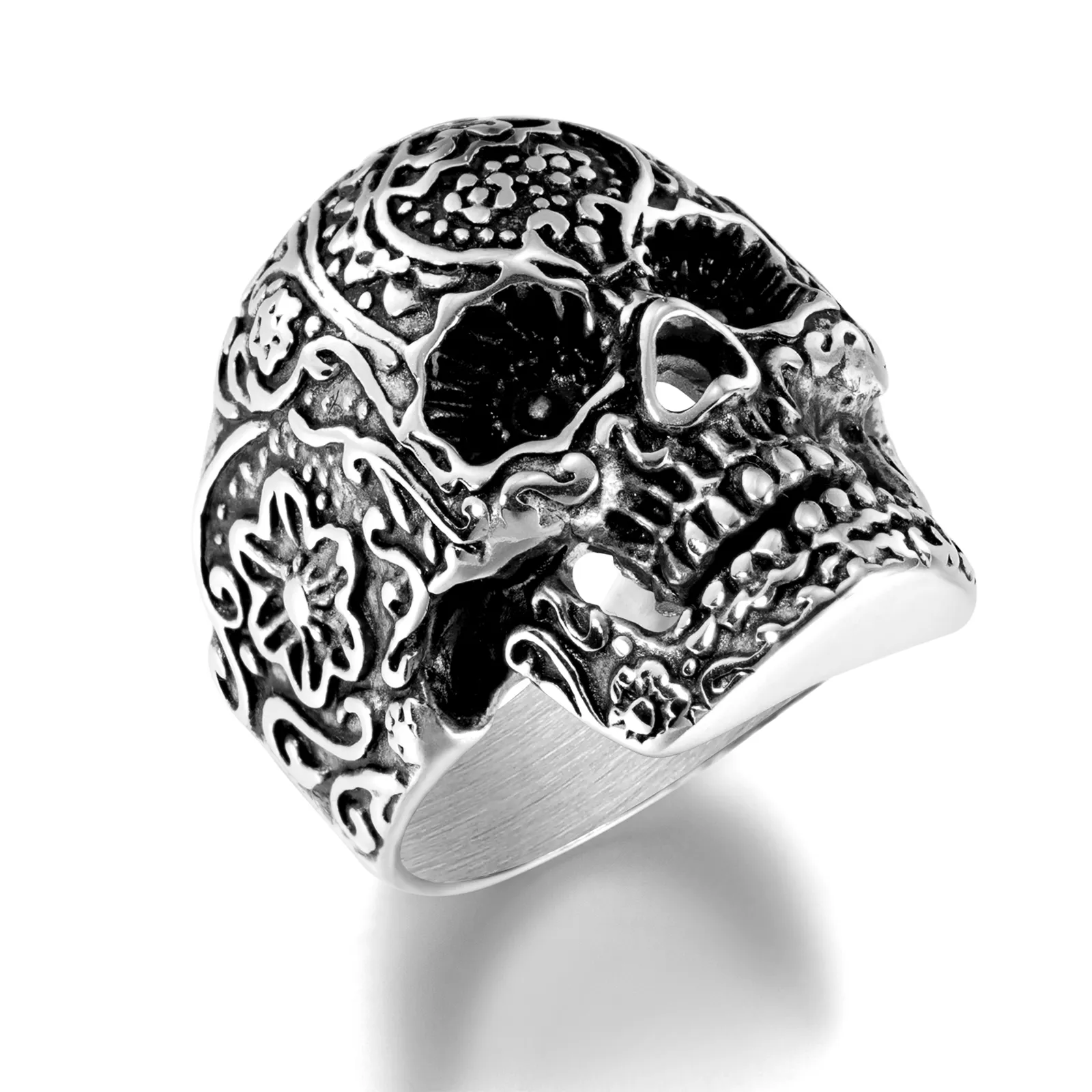 2022 Hot Selling New Stainless Steel Men Ring Gold Black Silver Skull New Stainless Steel Men's Jewelry Rings