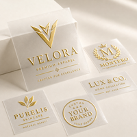 Étiquettes autocollantes personnalisées avec logo imprimé, écologiques, en PVC imperméable, avec estampage à chaud doré, transfert UV, pour verres, emballages alimentaires et de boissons