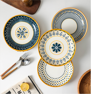 Juego de platos de cerámica de estilo bosniano para cena, de 8 pulgadas, con logotipo personalizado ligero, para embalaje de regalo, 4 Uds. - Product Image 6