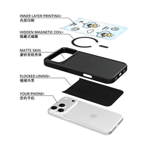 Coque de téléphone AG Feeling Black Edge avec motif éléphant doré pour iPhone 17, 17 Pro Max, 16 Pro, 15, 15 Pro Max – Coque magnétique