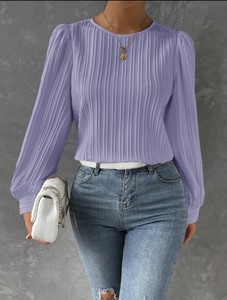 Blusa Elegante de Gasa Blanca Tejida Estilo Bohemio para Mujer, Manga Larga, Nueva Colección 2024, Ideal para Oficina - Product Image 3