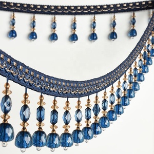 Nappa per tende da 12m con perline a forma di diamante in cristallo e pizzo, accessori decorativi europei per bordi di tavoli, disponibile in magazzino - Product Image 1