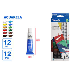 Set di pittura ad acquerello da 12 pezzi Tubi da 12ml per studenti di artisti per belle arti e uso scolastico colori ad acquerello per carta e tela - Product Image 1