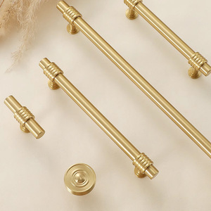 <b>Brass</b> T-Shaped Cabinet Handle 50mm Length 14mm Width French Style Durable Furniture <b>Knob</b> for Wardrobe Drawer Door - Product Image 2