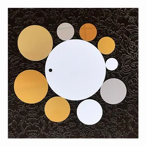 OEM कस्टम मेटल ब्लैंक सब्लिमेशन एल्यूमिनियम राउंड सर्कल शीट्स सफेद/सोना/चांदी का रंग