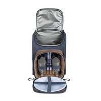 Sac isotherme de pique-nique portable pour 2 personnes, en polyester, certifié BSCI, avec compartiment isotherme, poignée de transport et poches latérales