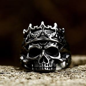 Anillo de Acero Inoxidable 316 con Diseño de Calavera Flameante para Hombre, Acabado Pulido, Texturas Contrastantes, Estética Masculina, Estilo Punk Retro, Pieza Destacada - Product Image 3