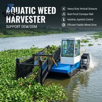 Cosechadora de Malezas Acuáticas Totalmente Automática de 58KW, Máquina para Recoger Jacinto de Agua con Función de Recogida de Residuos