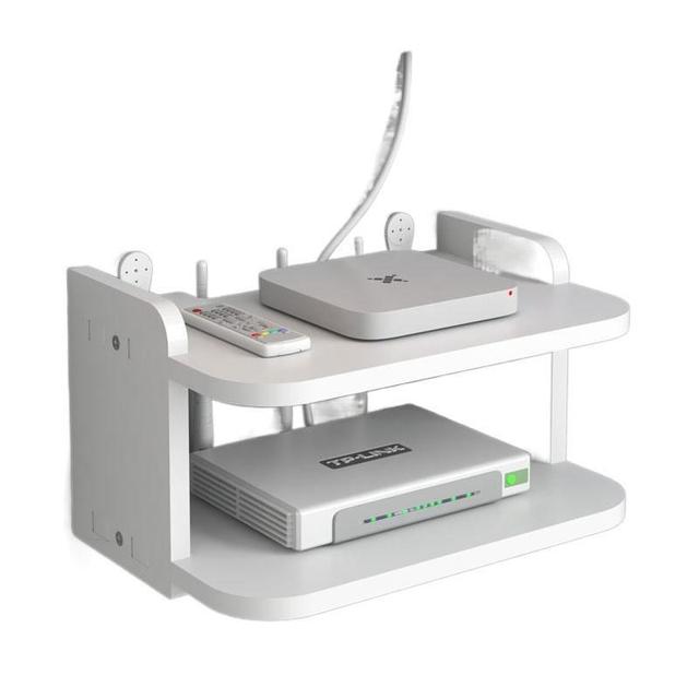 Floating Wall Mount Projector Shelf No Drill 2 Layers Floating Rack Holder Projector Shelf for Wall